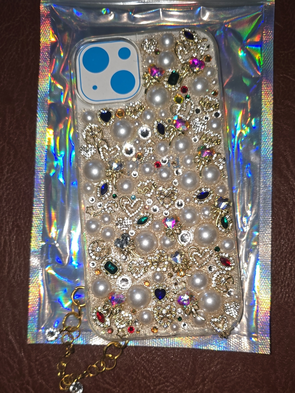 Luxurious Swarovski Phone 13/14 Case- Gold